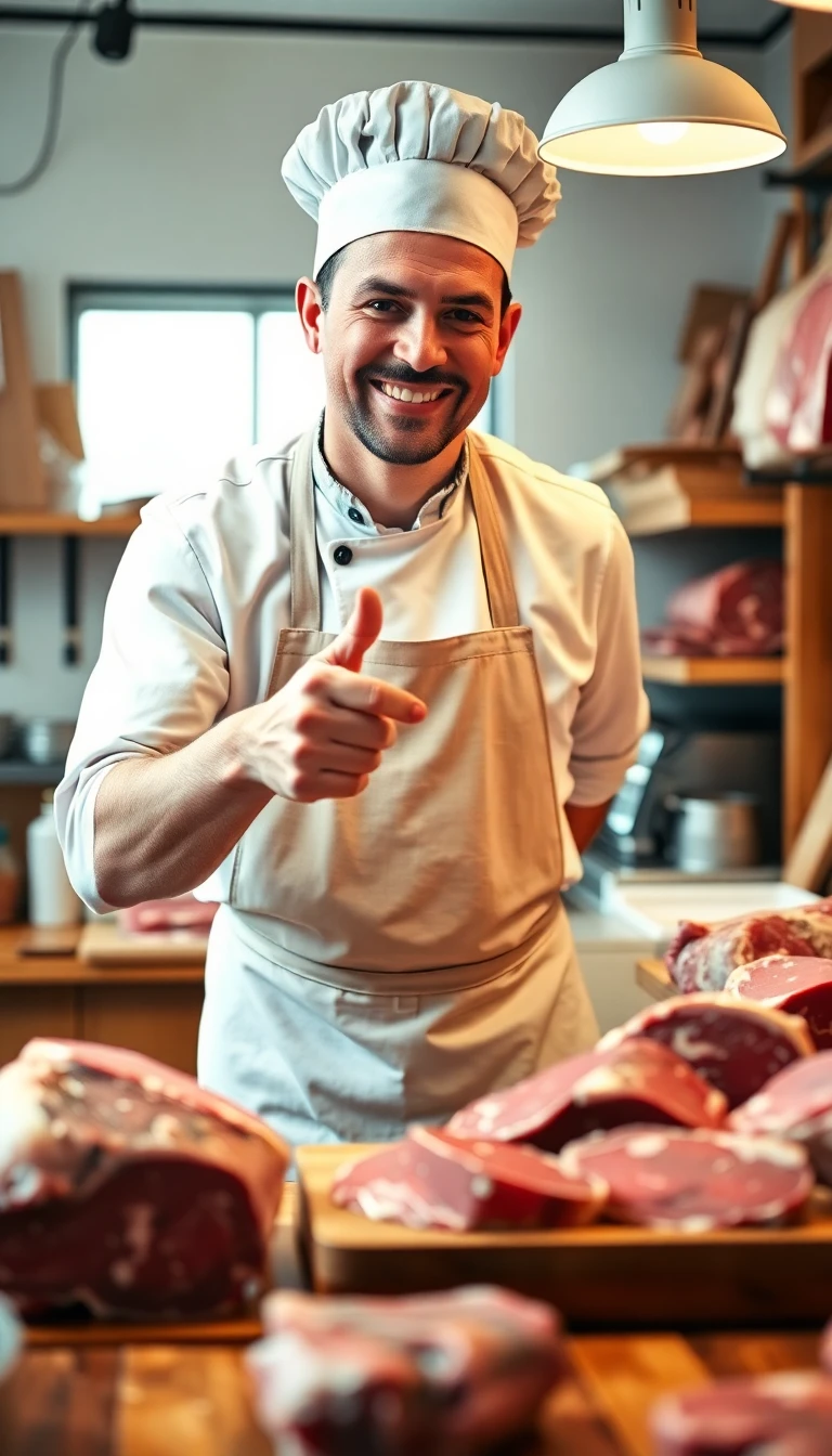 Boucher conseillant un client