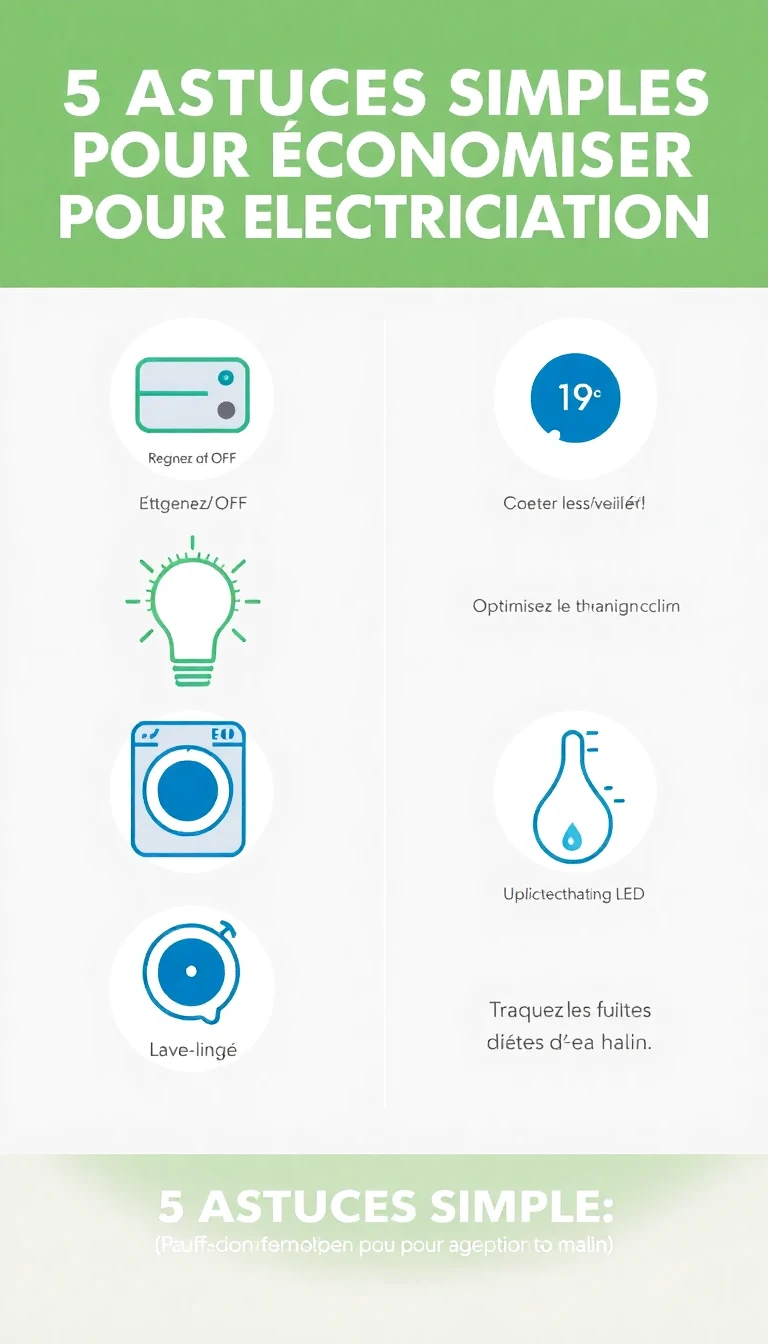 Infographie 5 astuces électricité
