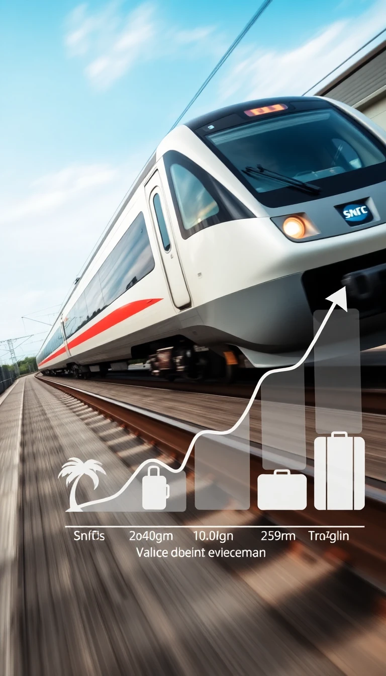 Train TGV et icônes de miles se transformant en billet
